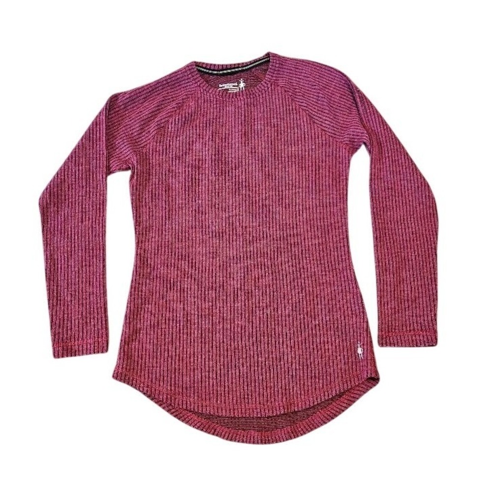 Smartwool Merino 250 Base Layer Top Pink Stripe Wool Long Sleeve Women XS